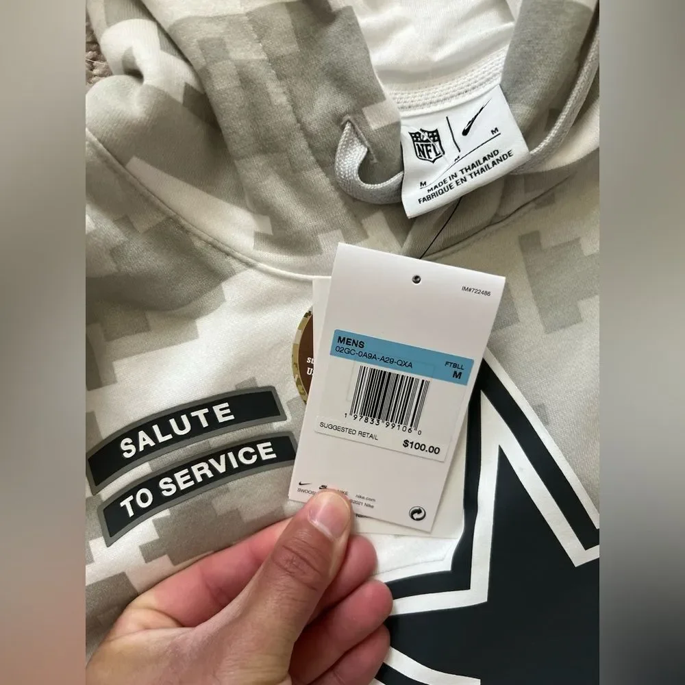 Nike Dallas Cowboys 2024 Salute to Service Hoodie Camo Pullover